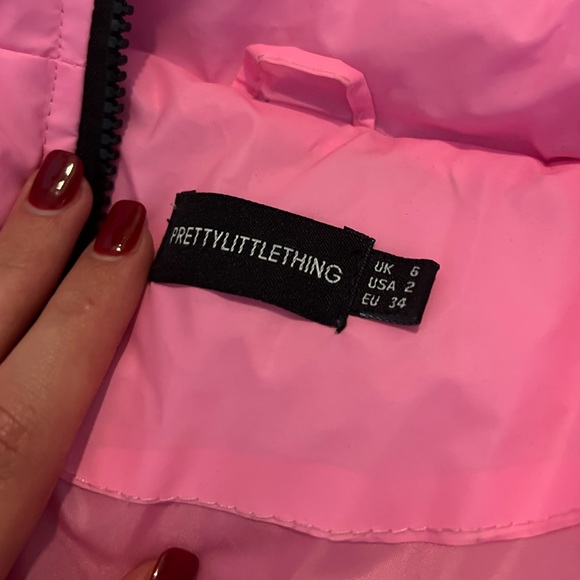 Cropped Pink Pretty Little Thing Puffer Jacket - Picture 3 of 4